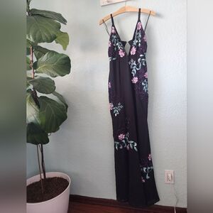Nasty Gal y2k 90s style Studio beaded floral strappy mermaid glam maxi dress